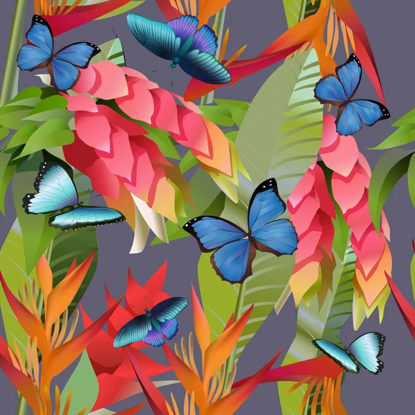 tropikal orman ve flowers.vector