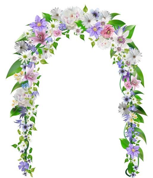 Wedding arch flowers vector — Stock Vector