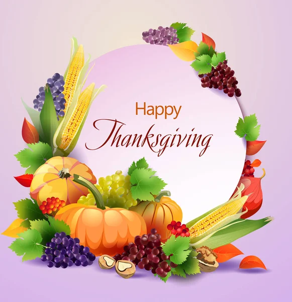 Happy Thanksgiving Day card design — Stock Vector