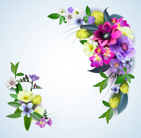 Floral Spring Graphic Design - with Colorful Flowers - for t-shi