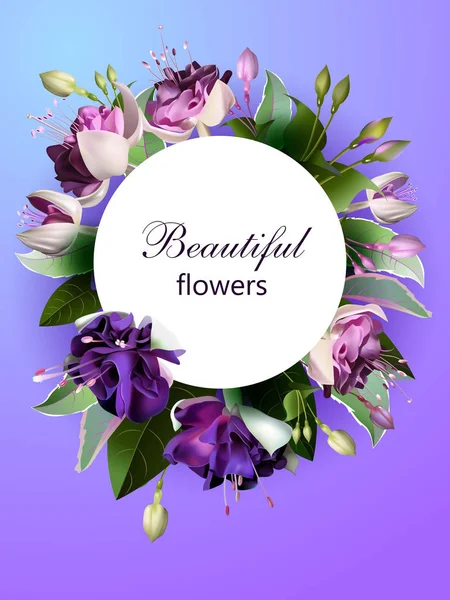 Voeux Mariage Voeux Carte Voeux Arrangement Fleurs — Image vectorielle