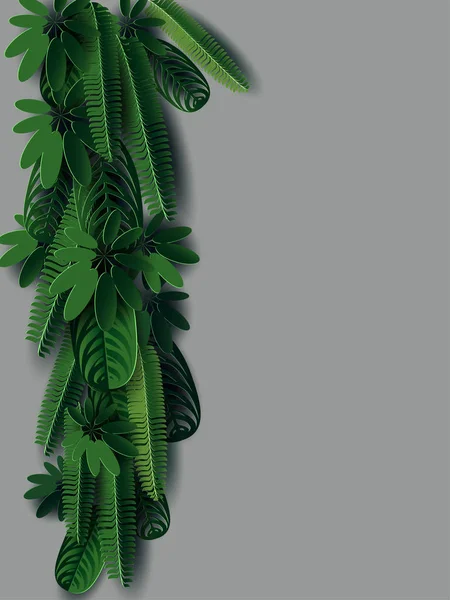 Композиция Тропических Листьев Стиле Вырезанной Бумаги Спа Дизайна Экзотических Путешествий — стоковый вектор