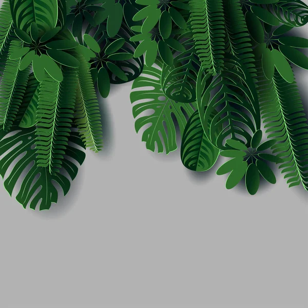 Sammansättning Tropiska Löv Stil Med Skurna Papper För Spa Design — Stock vektor