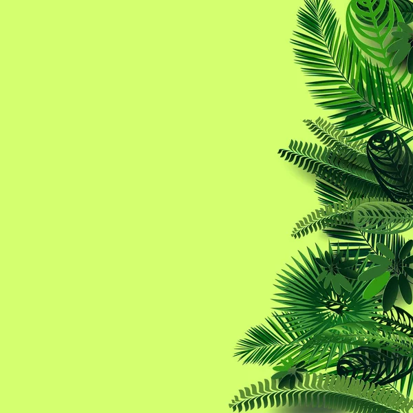 Vector Tropiska Lämnar Stil Skära Papper För Design Exotiska Tropiska — Stock vektor