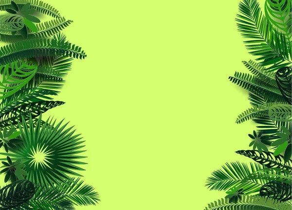 Vector Tropiska Lämnar Stil Skära Papper För Design Exotiska Tropiska — Stock vektor