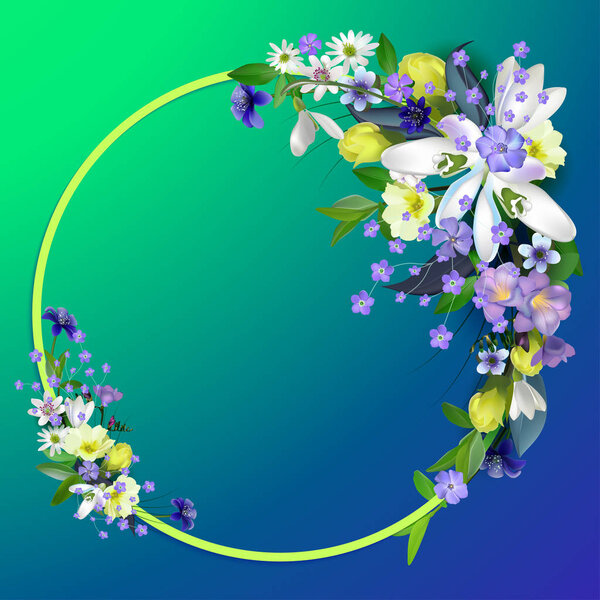 vector banner of spring flowers for a spa, design of spring discounts, sales, greeting cards