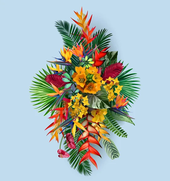 Vector Illustratie Van Tropische Bloemen Ormulieren Voor Spa Ontwerp Exotische — Stockvector
