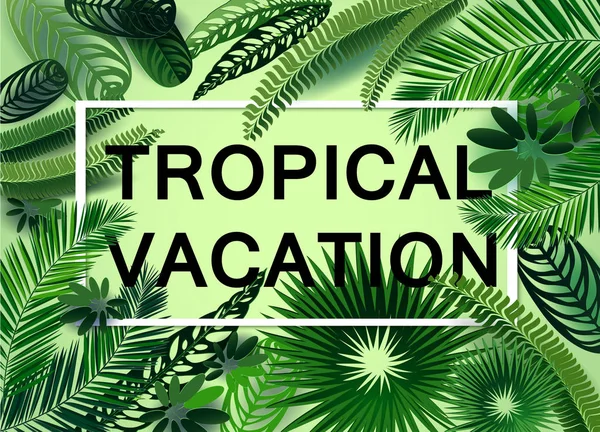 Feuilles Tropicales Papier Découpé Style Pour Conception Exotique Voyage Tropical — Image vectorielle