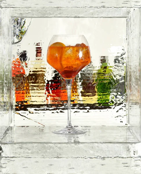 Cocktail in the fridge. Close up — Stock Photo, Image