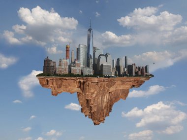 Manhattan gökyüzünde bir ada gibi