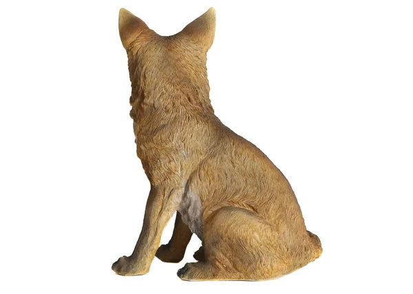 Keramická soška Fox. Bílé pozadí — Stock fotografie