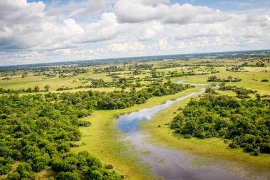 Okavango Delta havadan görünümü.