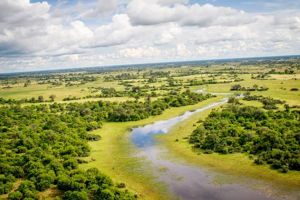 Aerial view of the Okavango delta. — Stock Photo, Image