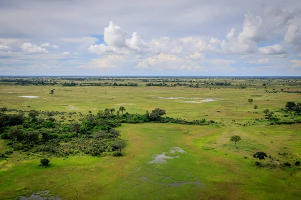 Luftaufnahme des Okavango-Deltas. — Stockfoto