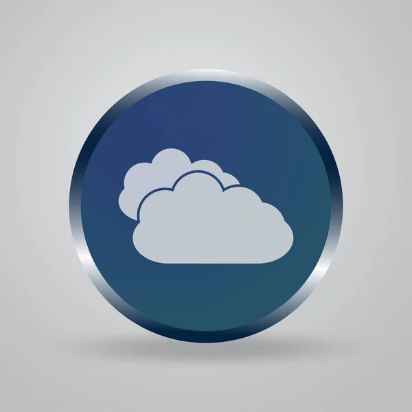 Διάνυσμα εικονίδιο σύννεφου ορίσετε μπλε χρώμα σε γκρι κουμπί. Ουρανό συλλογή επίπεδη απεικόνιση για σχεδιασμό web, την τέχνη και την εφαρμογή. Διαφορετικής φύσης σύμβολα καιρού cloudscape. — Διανυσματικό Αρχείο