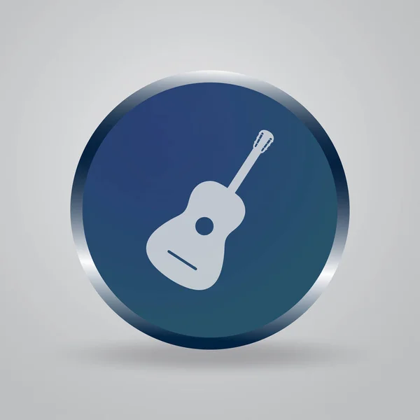 गिटार आइकन वेक्टर, ध्वनिक संगीत उपकरण चिह्न — स्टॉक वेक्टर