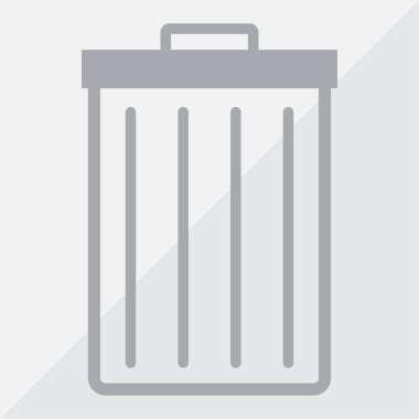 Çöp çöp kutusu simgesini izole. Vektör çizim. Düz stil.