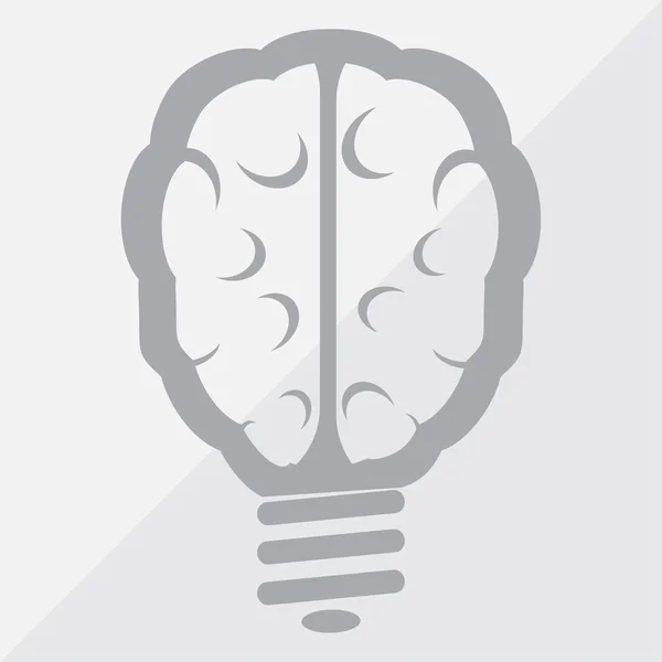Glödlampa hjärna ikon, vektor illustration. Platt design stil — Stock vektor