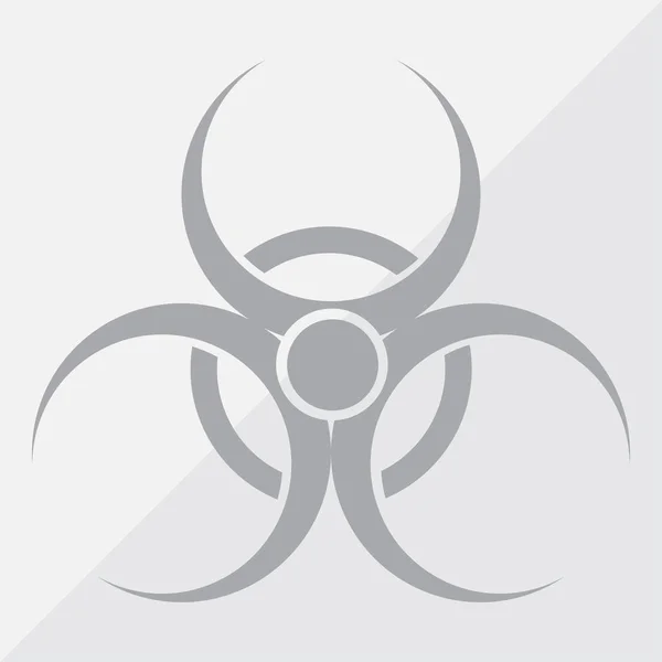 Zwarte biohazard symboolpictogram geïsoleerd op een grijze achtergrond. vectorillustratie — Stockvector