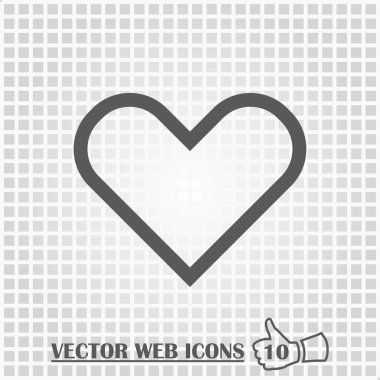 Kalp web simgesi. Düz tasarım stili.