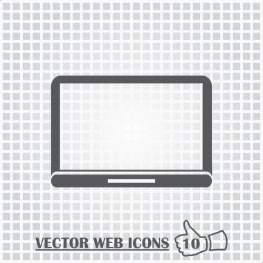 Monitör web simgesi. Düz tasarım stili.