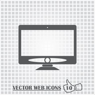 Monitör web simgesi. Düz tasarım stili.