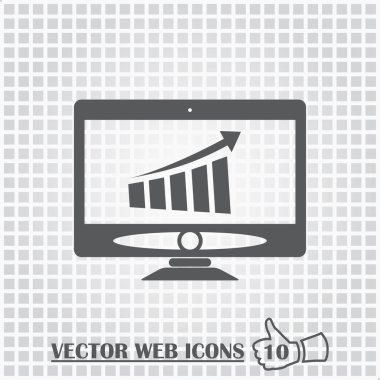 Monitör web simgesi. Düz tasarım stili.