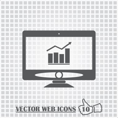 Monitör web simgesi. Düz tasarım stili.