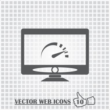 Monitör web simgesi. Düz tasarım stili.