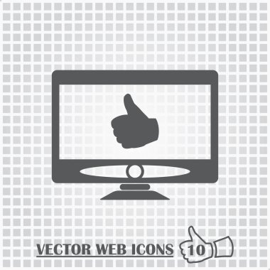 Monitör web simgesi. Düz tasarım stili.