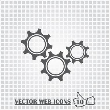 Gears'ı web simgesi. Düz tasarım stili.