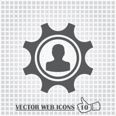 Gears'ı web simgesi. Düz tasarım stili.