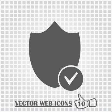 Koruma Kalkanı web simgesi. Düz tasarım stili.