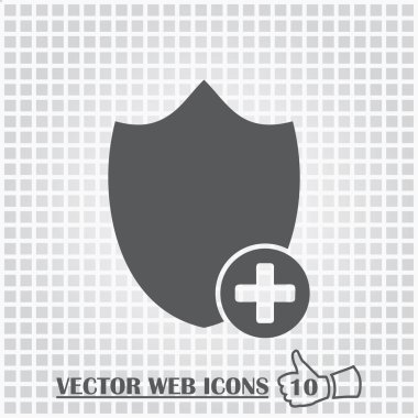 Koruma Kalkanı web simgesi. Düz tasarım stili.