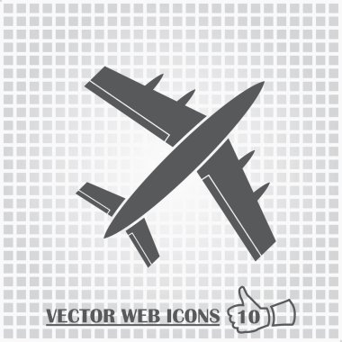Uçak web simgesi. Düz tasarım stili.