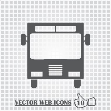 otobüs web simgesi. Düz tasarım stili.