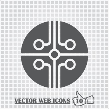 çip web simgesi. Düz tasarım stili.