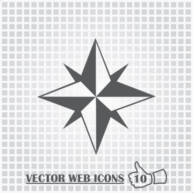 Vektör pusula web simgesi. Düz tasarım stili.