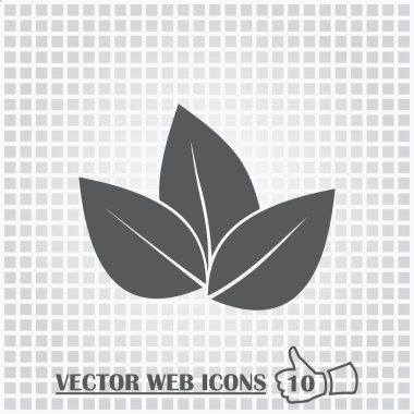 yaprak web simgesi. Düz tasarım stili.