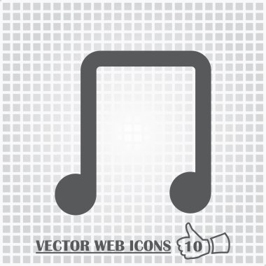 Müzik notları web simgesi. Düz tasarım stili.