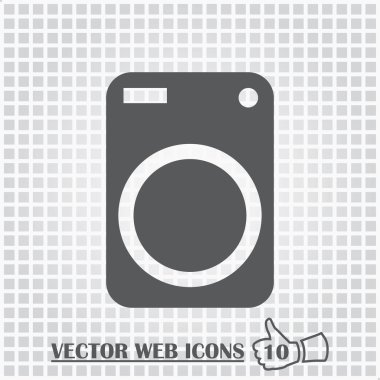 yıkama makinesi web simgesi. Düz tasarım stili.