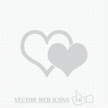 Kalp web simgesi. Düz tasarım stili.