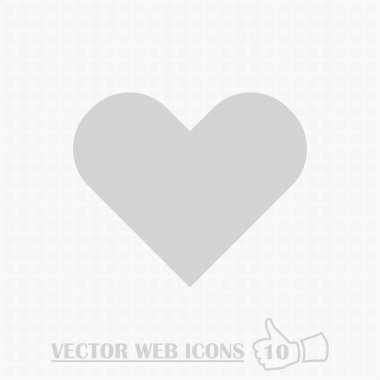Kalp web simgesi. Düz tasarım stili.