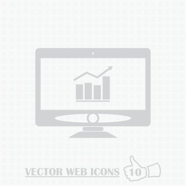 Monitör web simgesi. Düz tasarım stili.