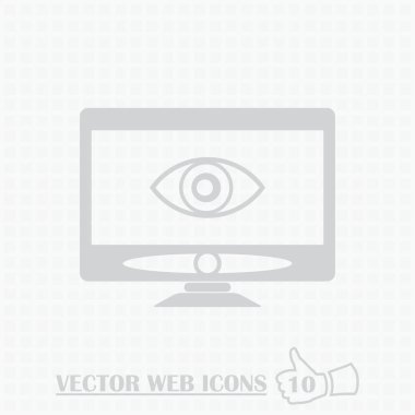 Monitör web simgesi. Düz tasarım stili.