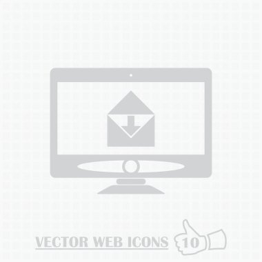 Monitör web simgesi. Düz tasarım stili.