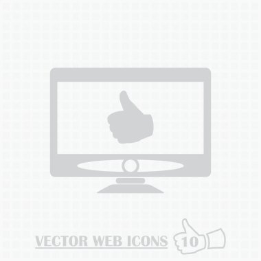 Monitör web simgesi. Düz tasarım stili.