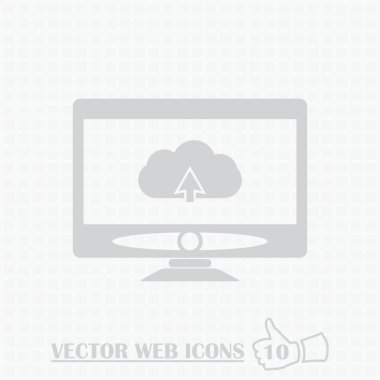 Monitör web simgesi. Düz tasarım stili.