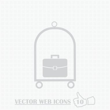 Bagaj web simgesi. Düz tasarım stili.