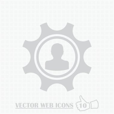 Gears'ı web simgesi. Düz tasarım stili.